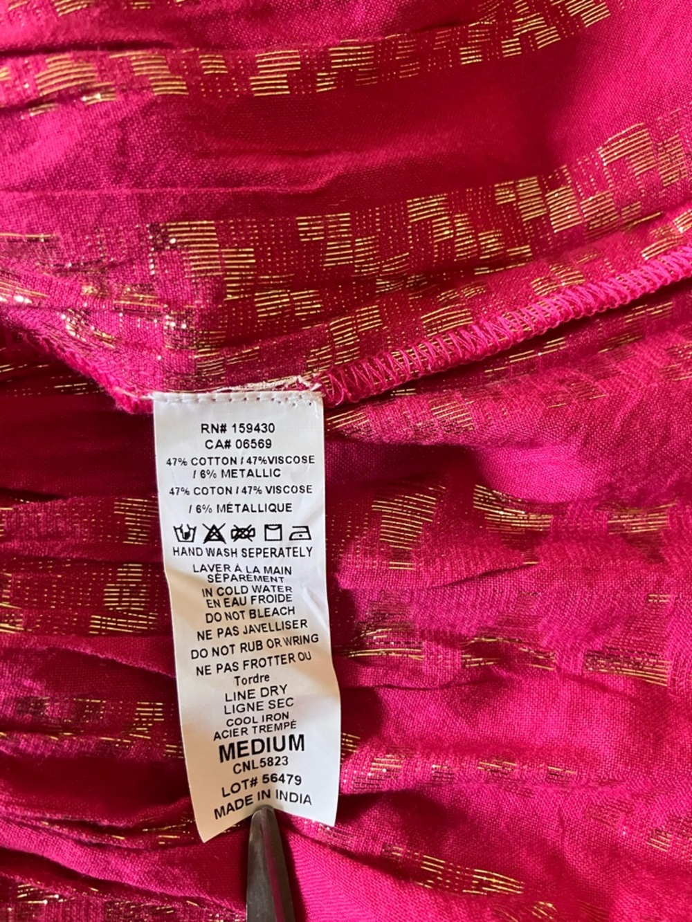 Elan Clara Hot Pink Metallic Open Tie-Front Mini Dress - Picture 6 of 6
